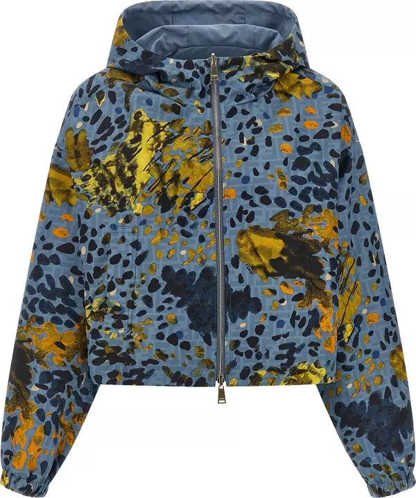 Fendi Blue Polyester Shell Jacke