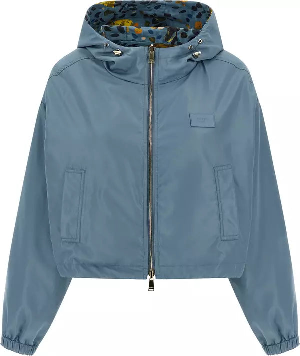 Fendi Blue Polyester Shell Jacke