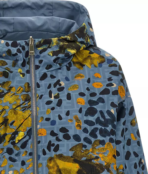 Fendi Blue Polyester Shell Jacke