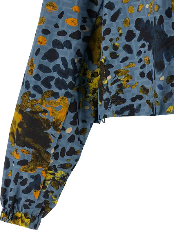 Fendi Blue Polyester Shell Jacke