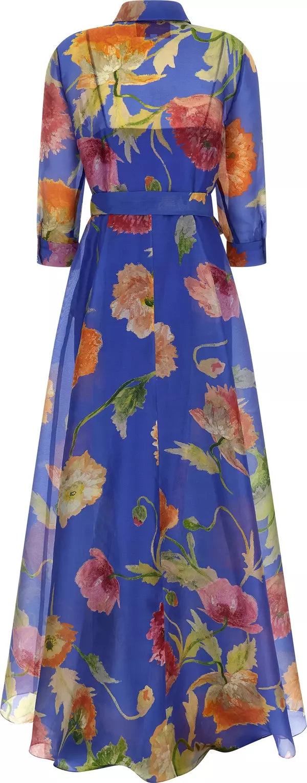 carolina-herrera-blue-silk-poppies-print-long-dress