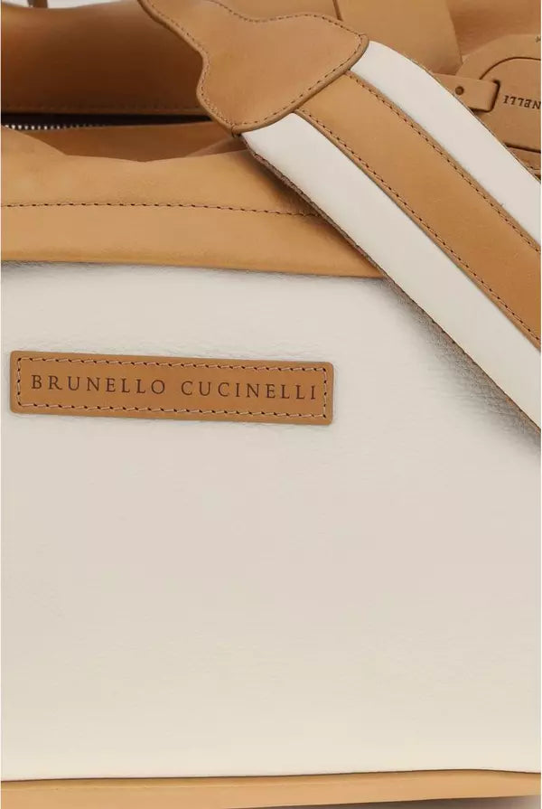 Brunello Cucinelli Active Leather Travel Bag – Beige