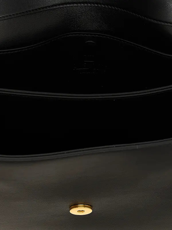 Valentino Garavani 9TO5 Black Calfskin Leather Handbag VLogo – Made in Italy
