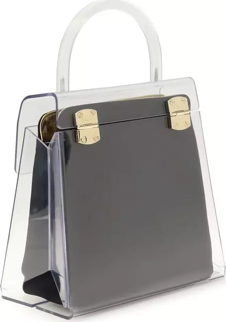 Ferragamo Black PVC Top Handle Handbag
