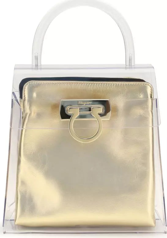 Ferragamo Black PVC Top Handle Handbag