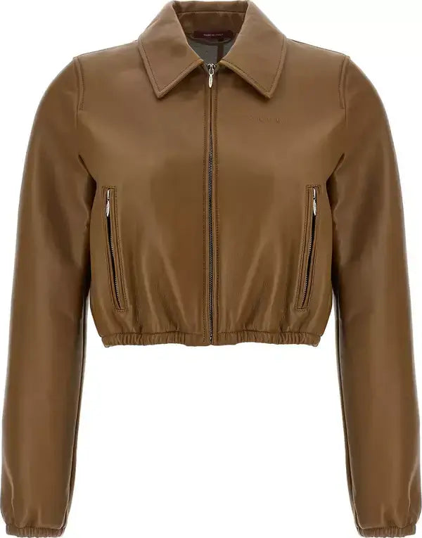 GUCCI cropped leather jacket