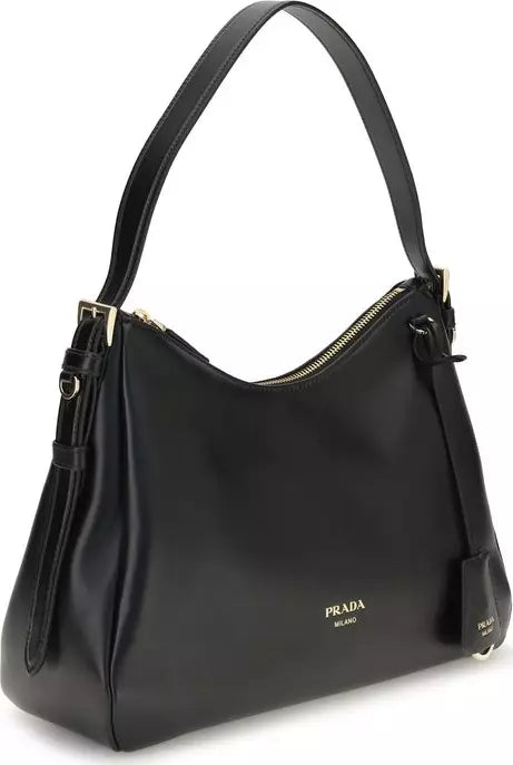 Prada Black Calf Leather Shoulder Bag