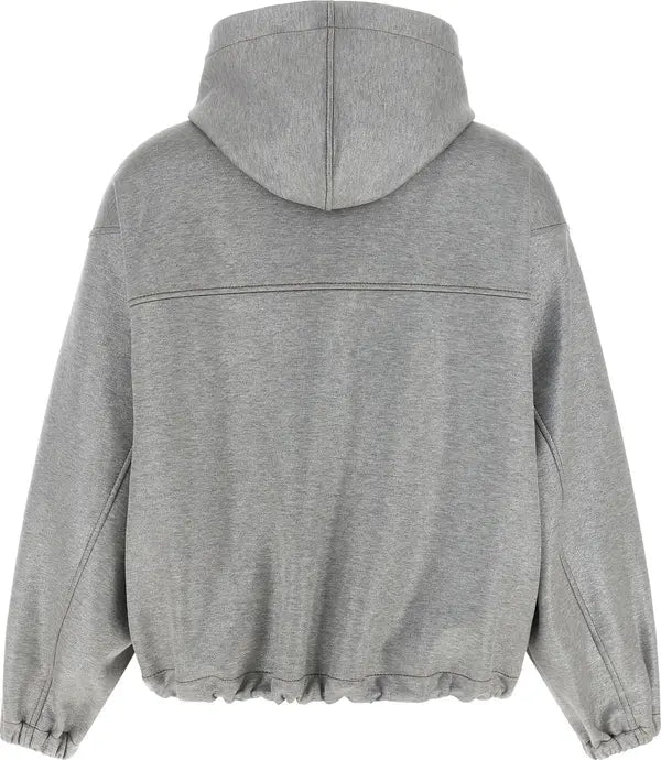 Brunello Cucinelli Silver Cotton Bomber Jacket