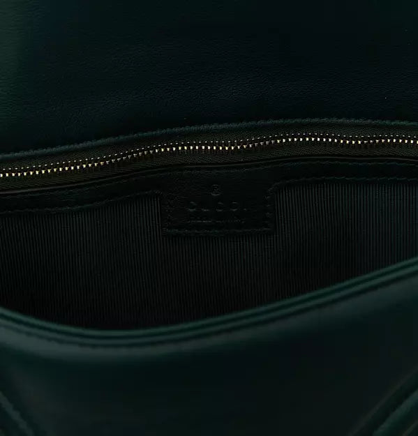 Gucci GG Marmont Green Matelassé Lamb Leather Shoulder Bag