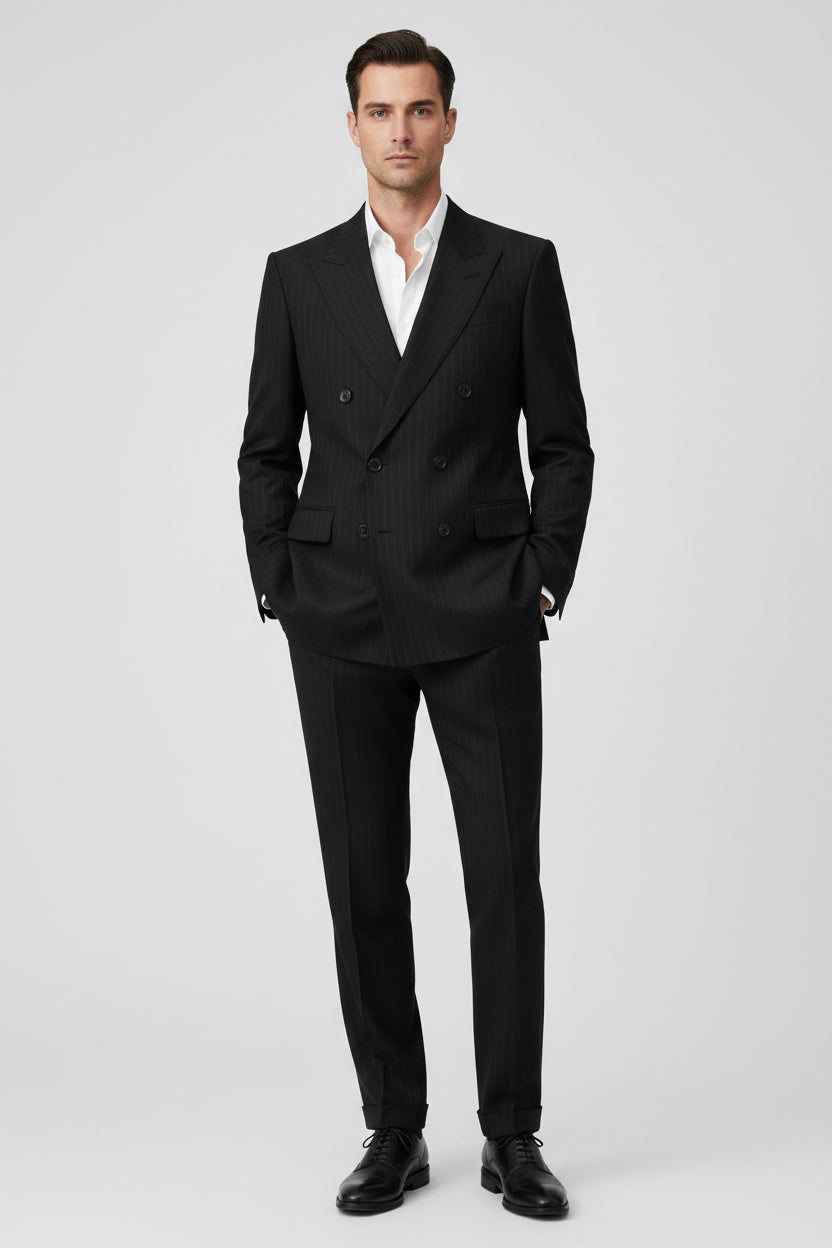 Tom Ford Black Pinstripe Wool Two-Piece Suit