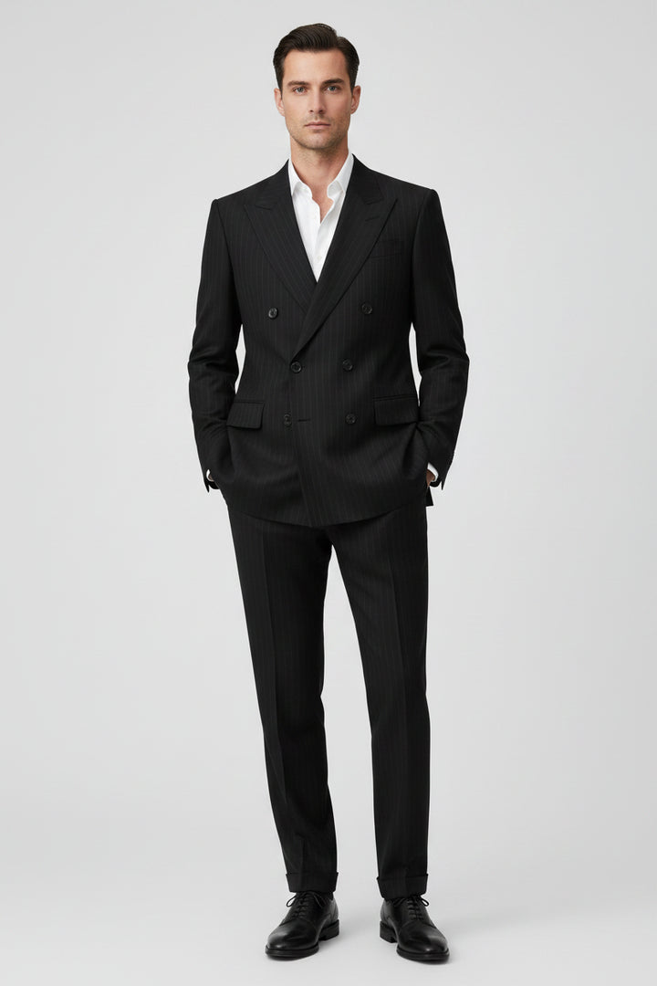 Tom Ford Black Pinstripe Wool Two-Piece Suit