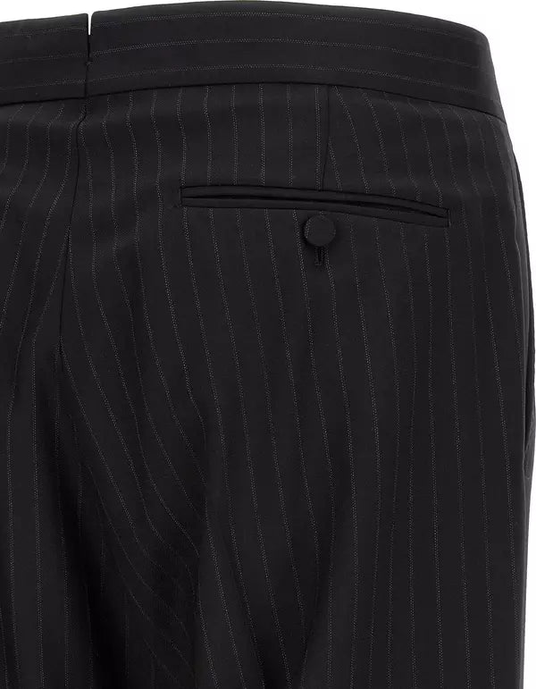 Tom Ford Black Pinstripe Wool Double-Breasted Two-Piece Suit – Made in Italy