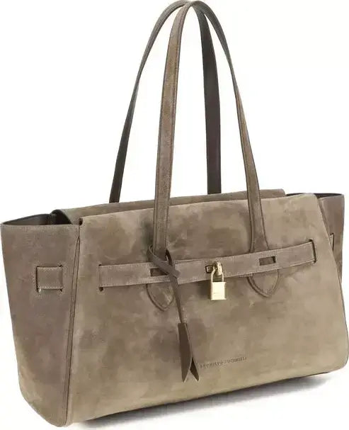 Brunello Cucinelli Suede Leather Shoulder Bag