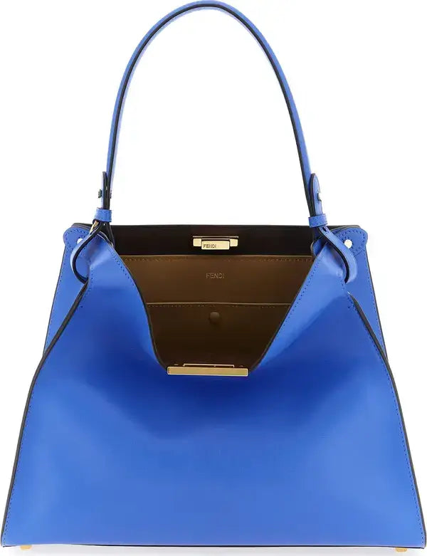 FENDI Way Medium Calfskin Leather Handbag – Blue