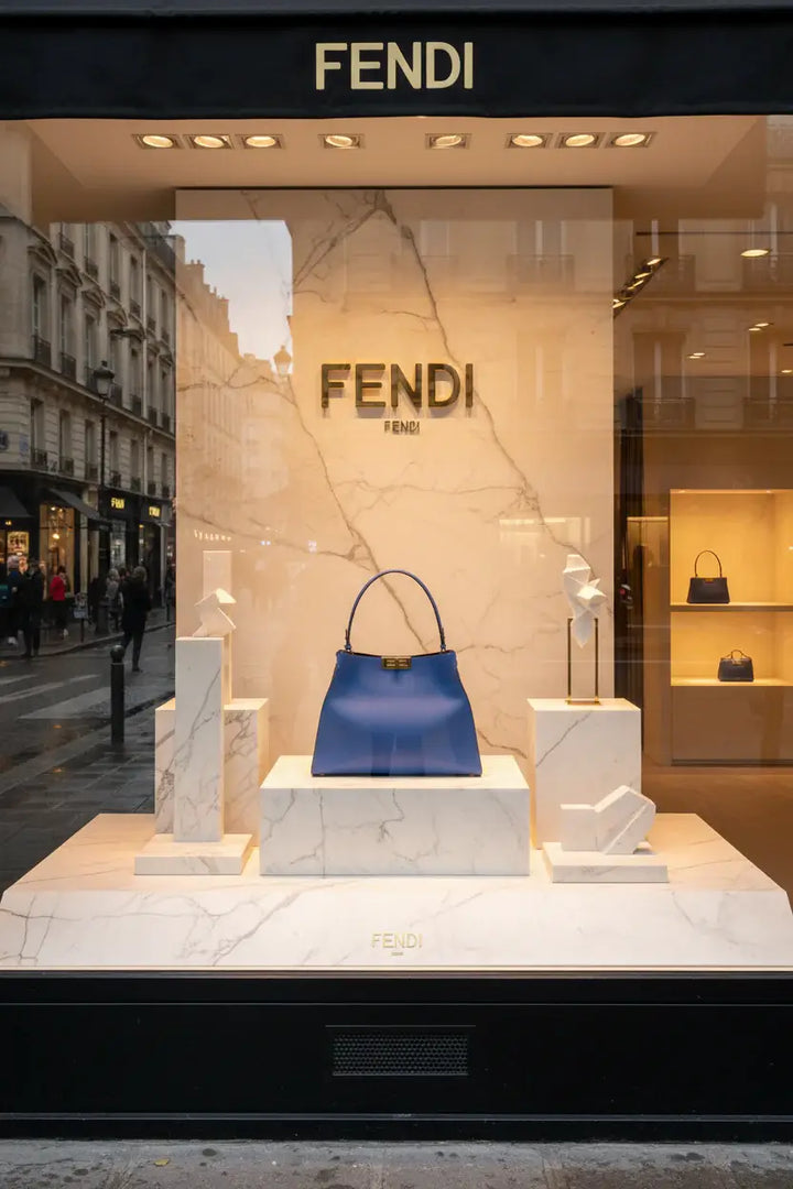 FENDI Way Medium Calfskin Leather Handbag – Blue