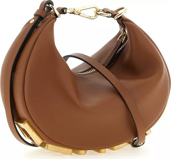 Fendi Fendigraphy Mini Brown Calfskin Handbag