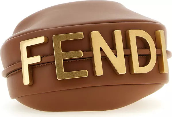 Fendi Fendigraphy Mini Brown Calfskin Handbag