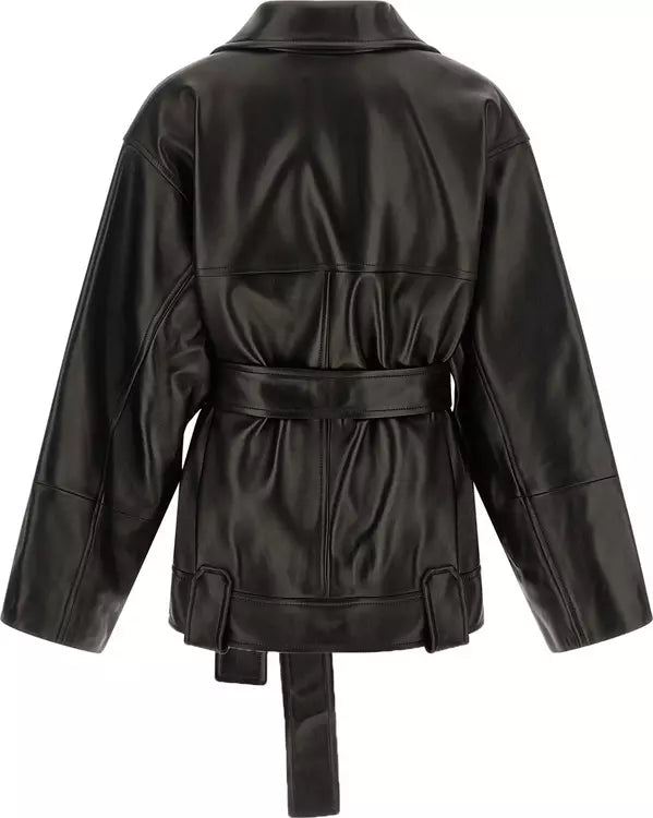 KHAITE Alder Black Lamb Leather Jacket