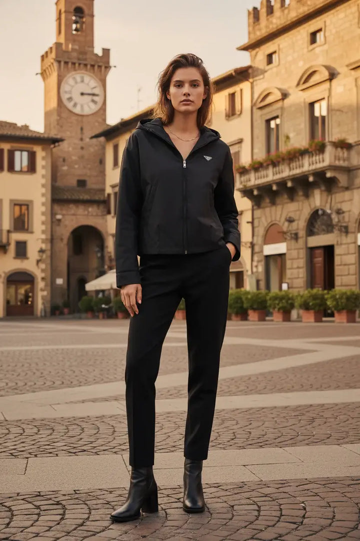 Prada Re-Nylon Black Hooded Jacket
