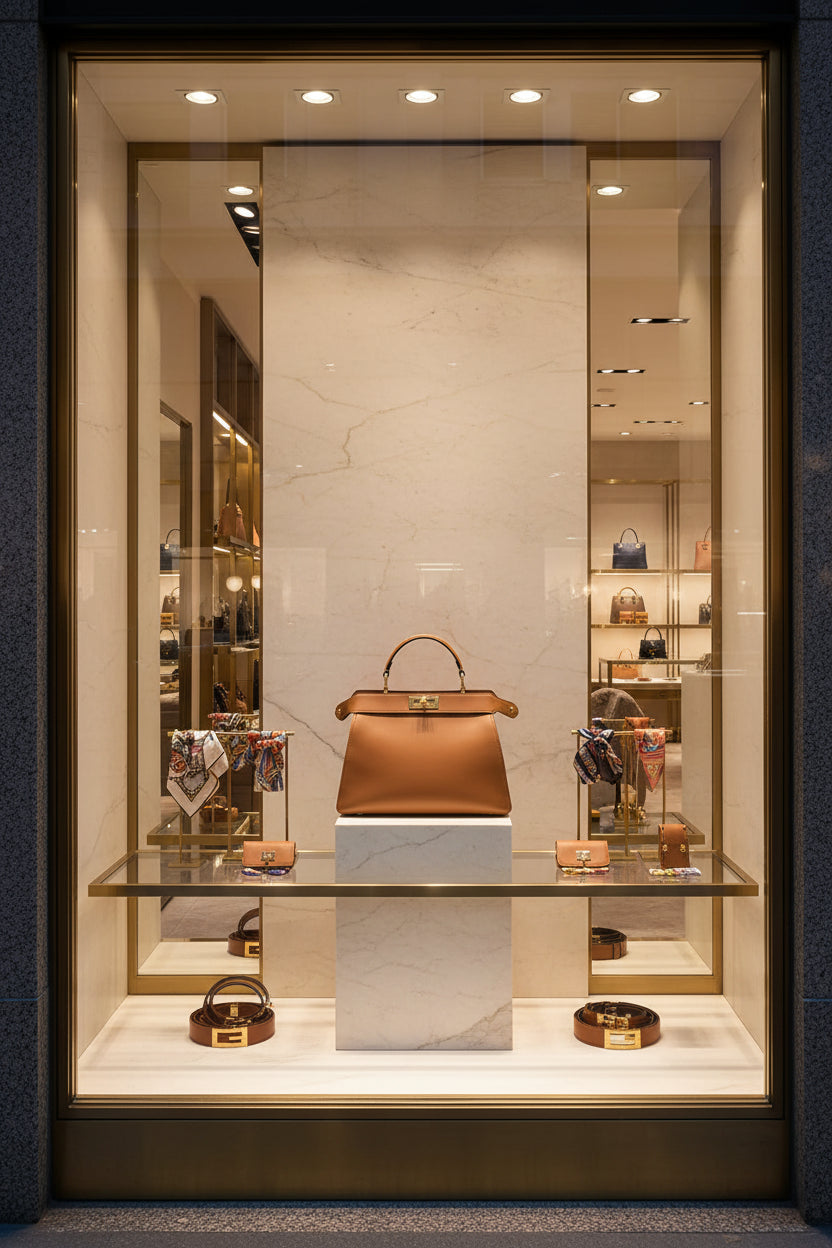FENDI Peekaboo ISeeU Brown Calfskin Leather Handbag