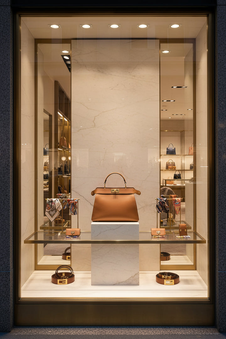 FENDI Peekaboo ISeeU Brown Calfskin Leather Handbag