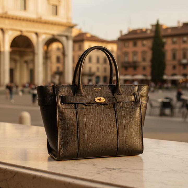 Mulberry Black Small Zipped Bayswater Tote Bag