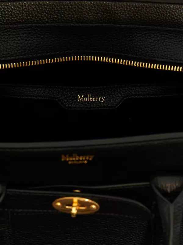 Mulberry Black Calfskin Small Zipped Bayswater Tote Bag