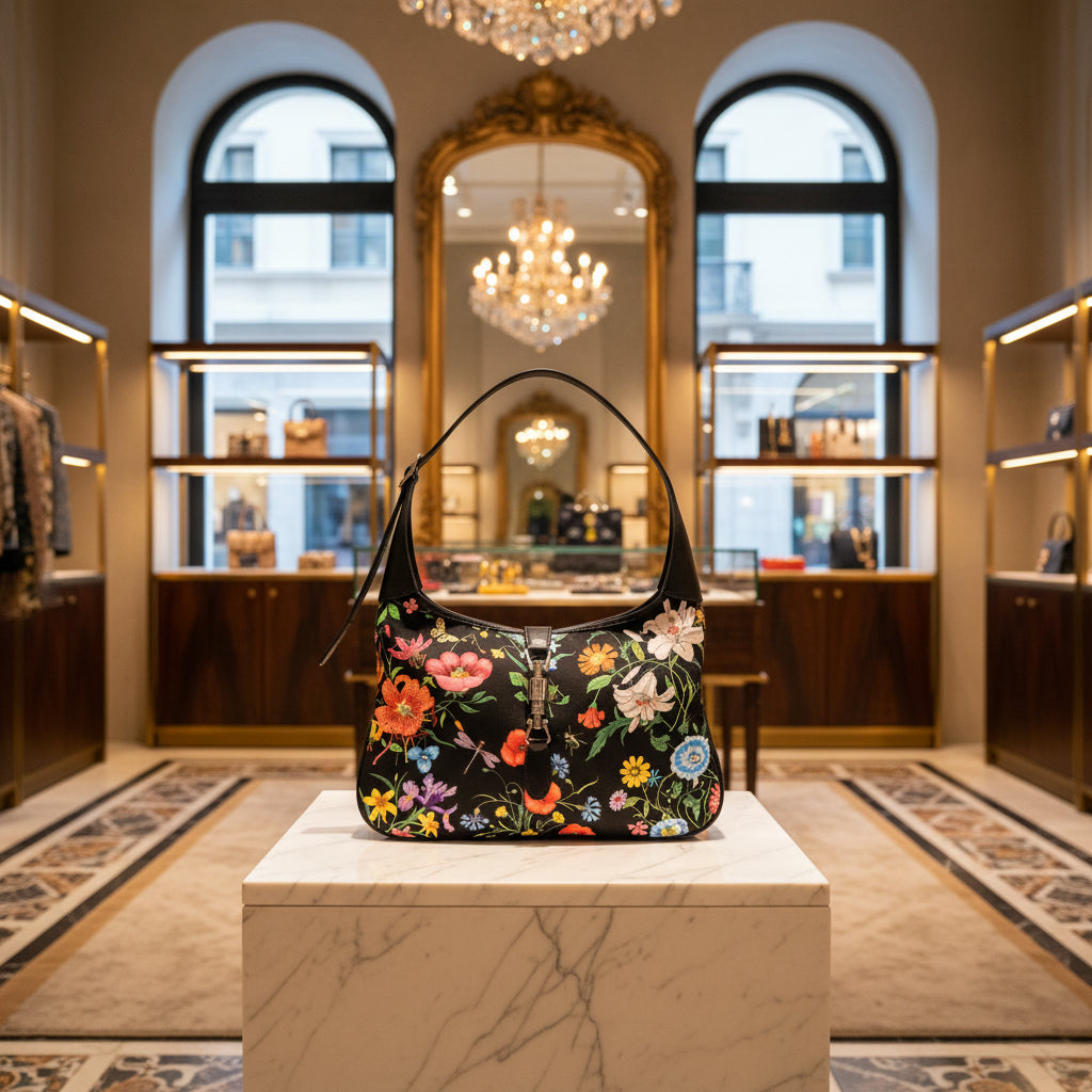 Gucci Jackie 1961 Medium Flora Nylon Shoulder Bag