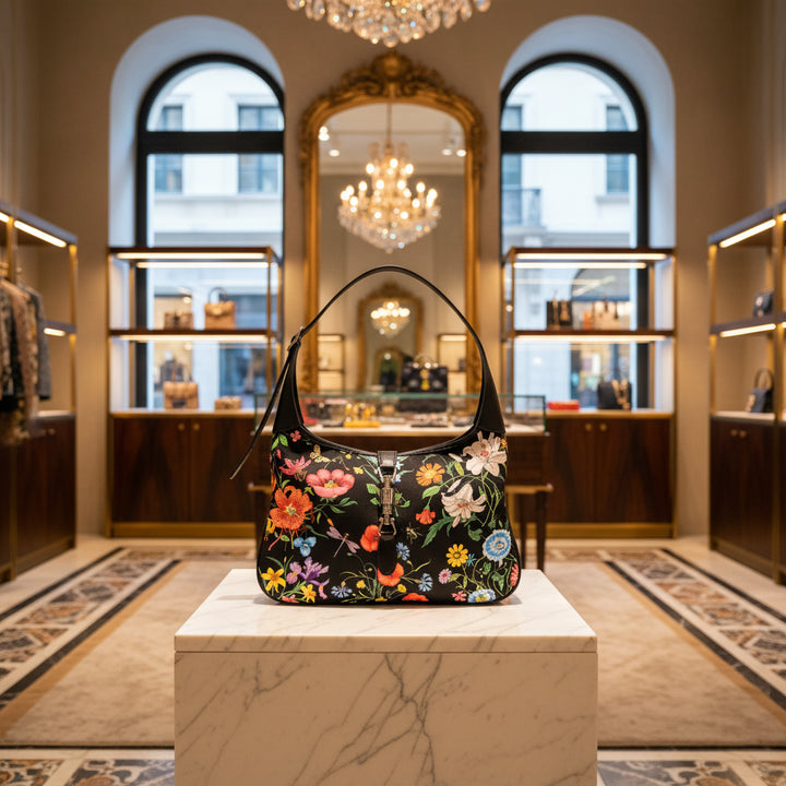 Gucci Jackie 1961 Medium Flora Nylon Shoulder Bag