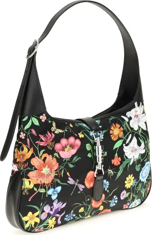 Gucci Jackie 1961 Medium Flora Nylon Shoulder Bag