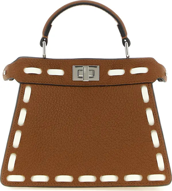 Fendi Peekaboo ISeeU Petite Brown Cuoio Romano Leather Handbag