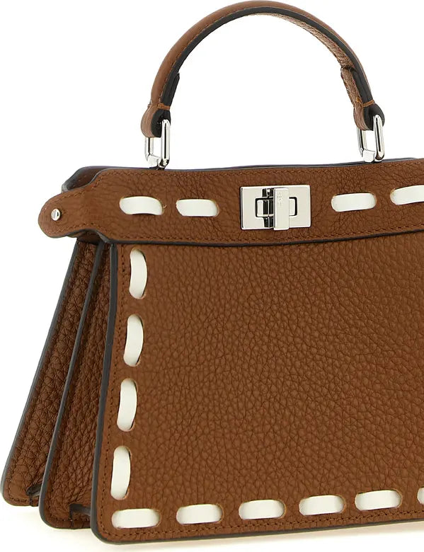 Fendi Peekaboo ISeeU Petite Brown Cuoio Romano Leather Handbag