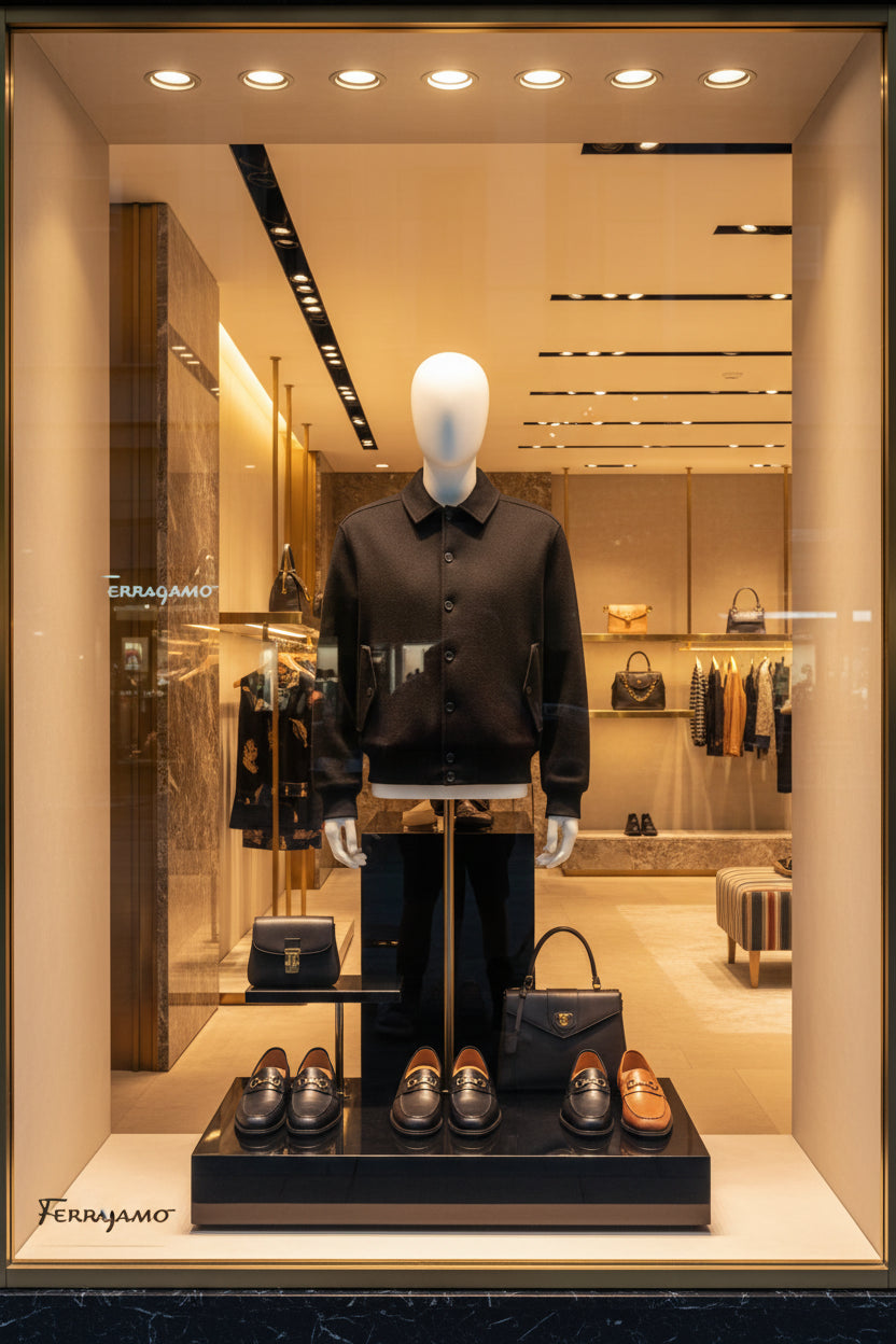 Ferragamo Black Wool and Cashmere Blouson Jacket