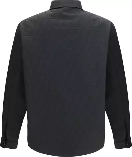 Fendi Black FF Jacquard Nylon Shirt Jacket
