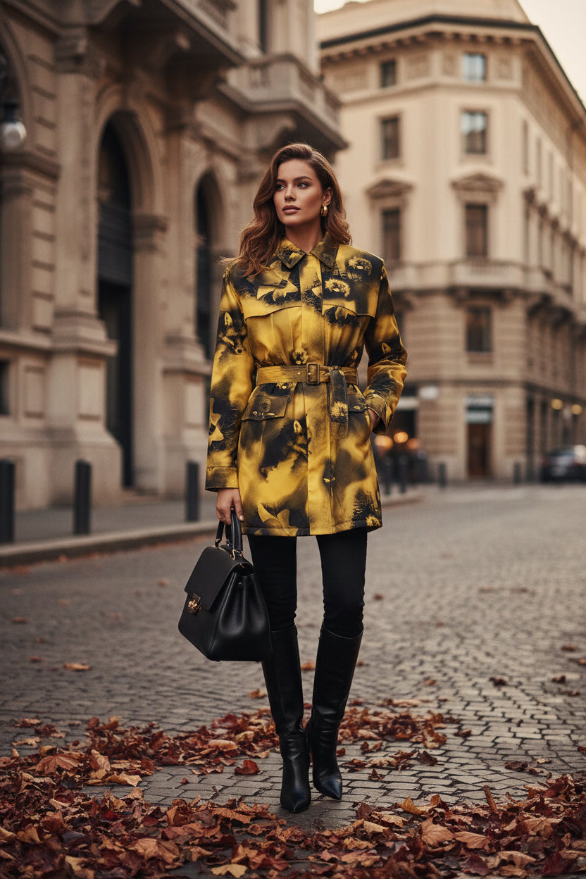 Prada Yellow Bicolor Re-Nylon Down Parka
