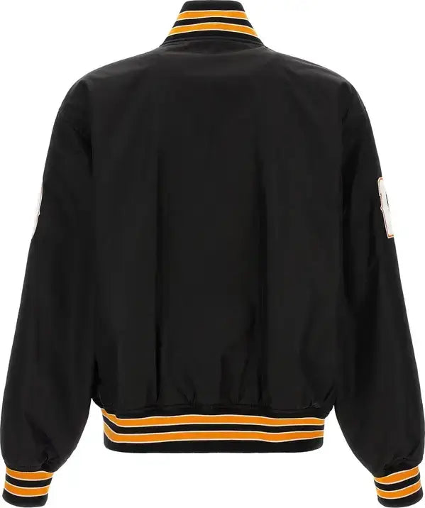 Balenciaga Black Bomber Twill Varsity Jacket