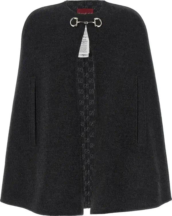 Gucci Gray Wool and Silk Cape