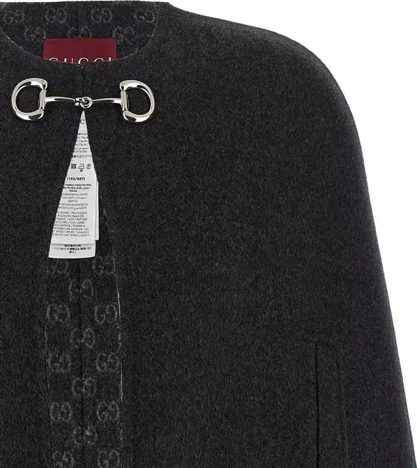 Gucci Gray Wool and Silk Cape