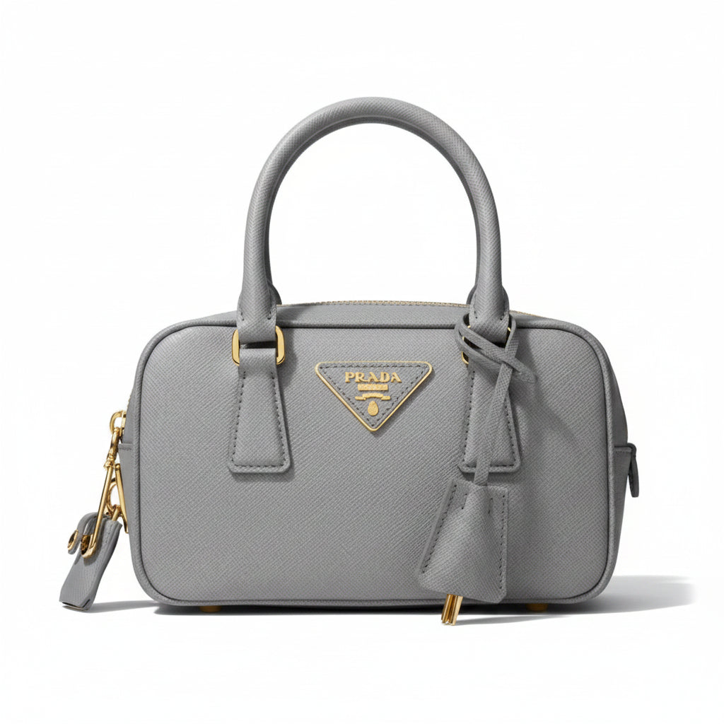 Prada Mini Gray Leather Handbag