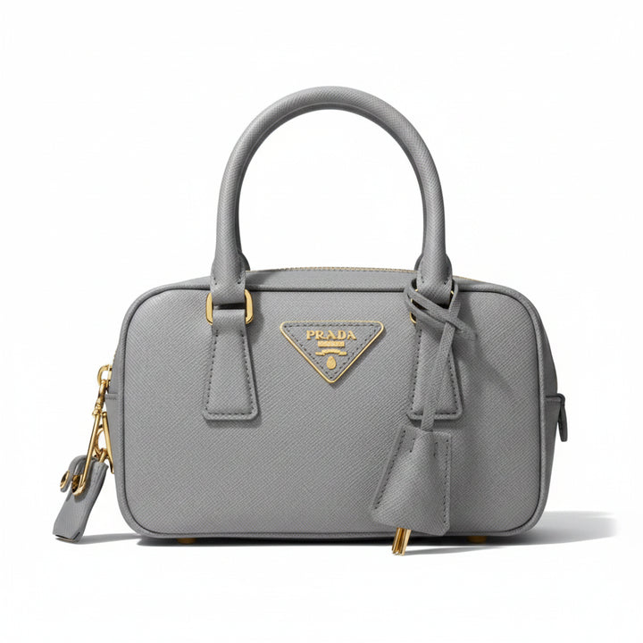Prada Mini Gray Leather Handbag