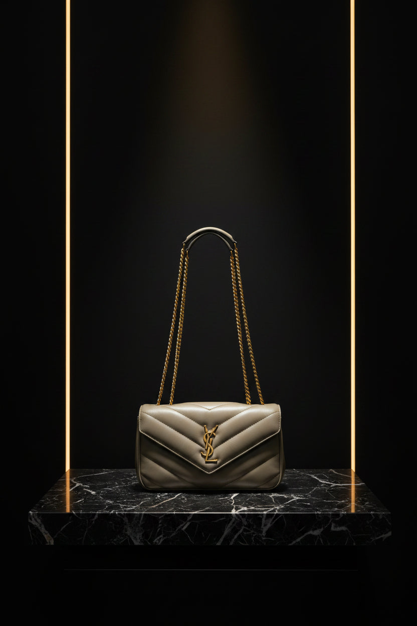 Saint Laurent Small Loulou Moss Green Lambskin Shoulder Bag