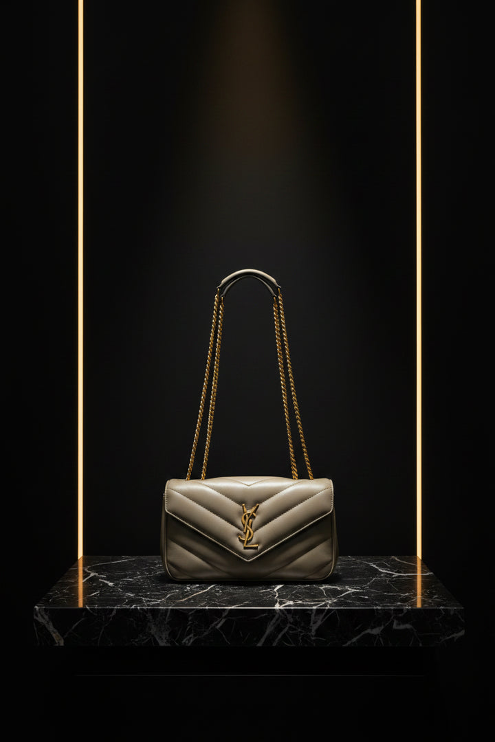 Saint Laurent Small Loulou Moss Green Lambskin Shoulder Bag