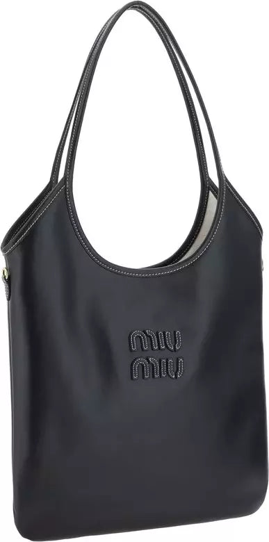 Miu Miu Ivy Black Leather Shoulder Bag
