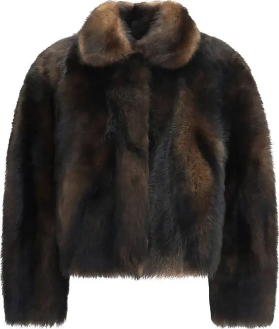 Brunello Cucinelli Women’s Brown Shearling Full-Length Jacket