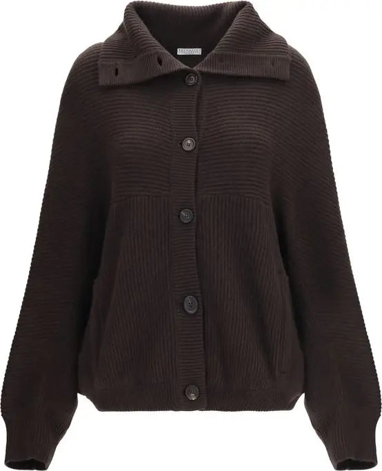 Brunello Cucinelli Brown Cashmere Cardigan for Women | S7