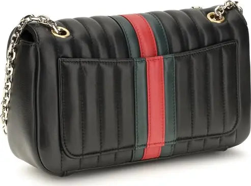 Gucci GG Marmont Jetset medium black matelassé leather shoulder bag with Double G emblem and gold-tone chain strap.