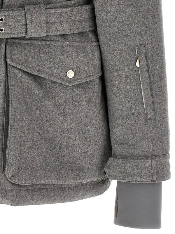Brunello Cucinelli Mountain Mélange Gray Wool Down Jacket
