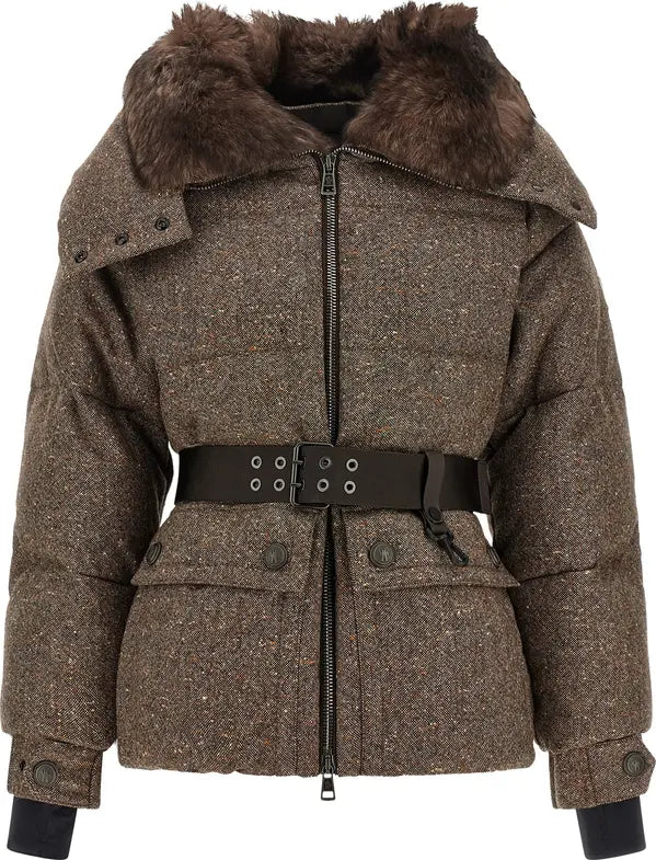 Moncler Grenoble Gelise Brown Belted Down Jacket