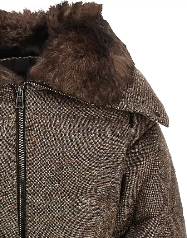 Moncler Grenoble Gelise Brown Belted Down Jacket