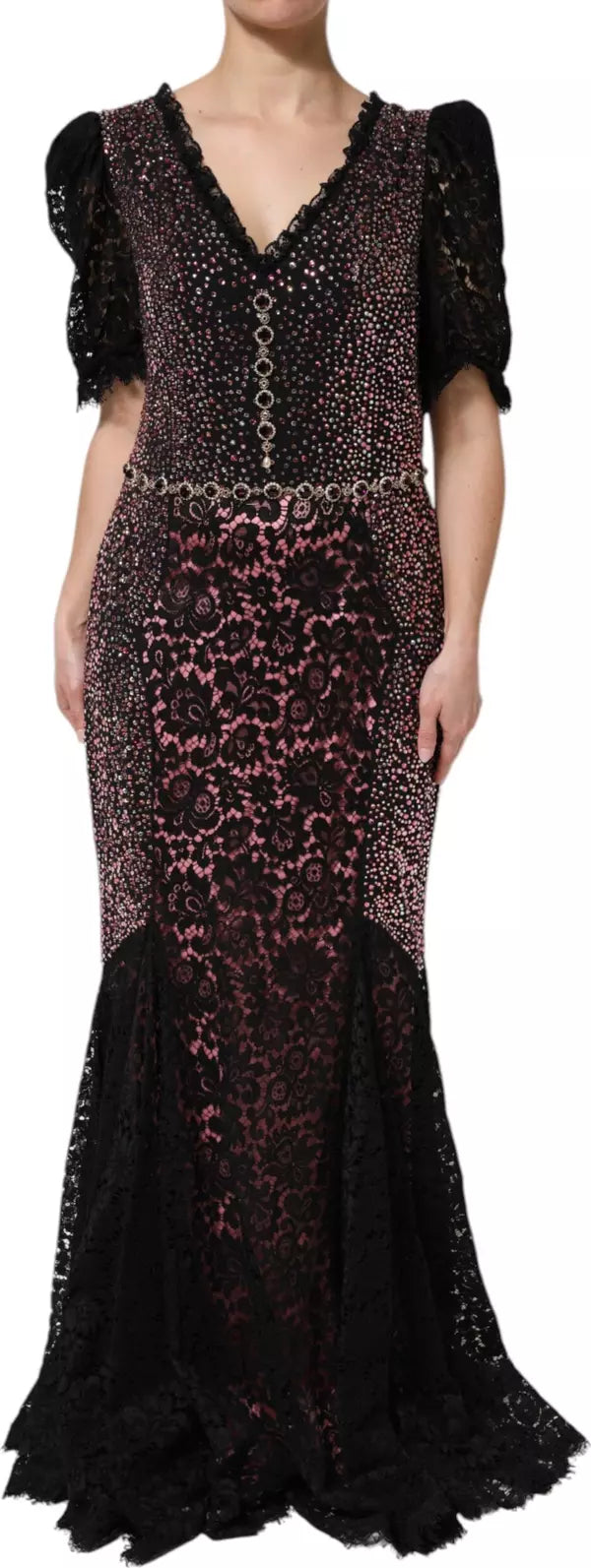 Dolce & Gabbana Multicolor Embellished Mermaid Gown